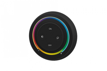 Lumina LED Miboxer & controler - Panou de perete RGB + CCT Round 1-zone 2xAAA Negru S2-B