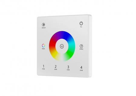 Controler Banda LED - Panou LED montat pe perete - RGB/RGB+W - 4 zone - 3V - TW4-4(W)