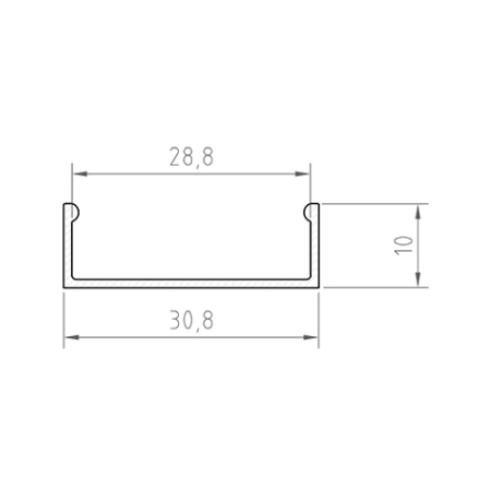 Profil Aluminiu LED negru  P13-1 Dispersor opal 2M [1]