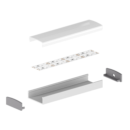 Profil Aluminiu LED argint anodizat P13-1 Dispersor opal 2M [4]