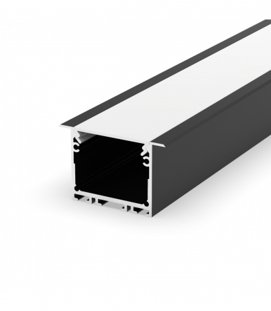 Profil Banda LED - Profil Aluminiu LED negru P22-1 Dispersor opal 2M