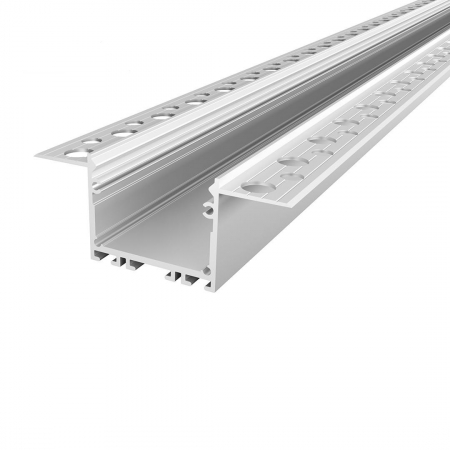 Profil Led Rigips - Profil Aluminiu LED argint anodizat GK22-7 Dispersor opal 2M