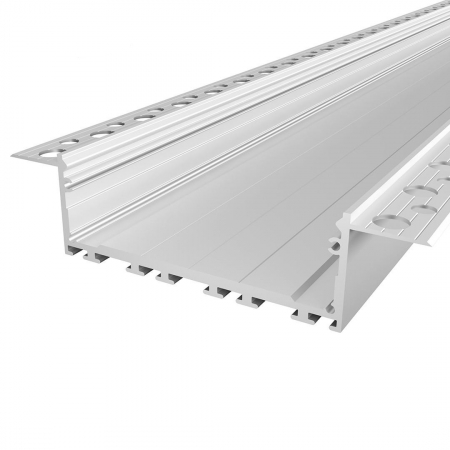Profil Led Rigips - Profil Aluminiu LED argint anodizat GK27-7 Dispersor opal 2M