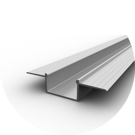 Profil led incastrat - Profil Aluminiu LED argint anodizat P14-3 Dispersor opal 2M