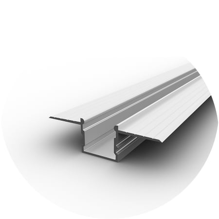 Profil led incastrat - Profil Aluminiu LED ALB P18-3 Dispersor opal 2M