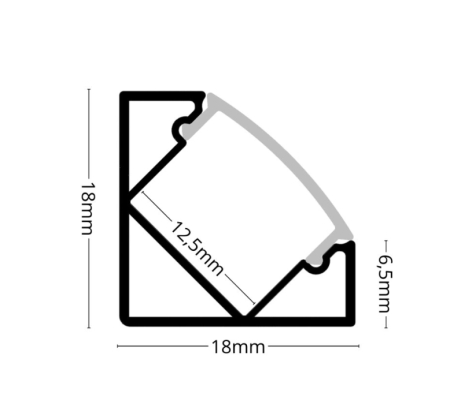 Profil Aluminiu LED argint anodizat P201 Dispersor opal 2M [1]