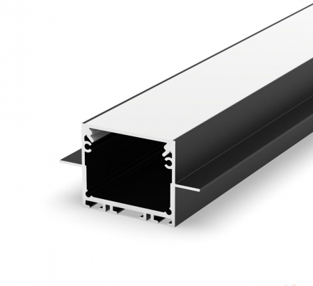 Profil Banda LED - Profil Aluminiu LED negru P22-2 Dispersor opal 2M