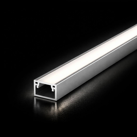 Profil led aplicat - Profil Aluminiu LED argint anodizat P4-2 Dispersor opal 2M
