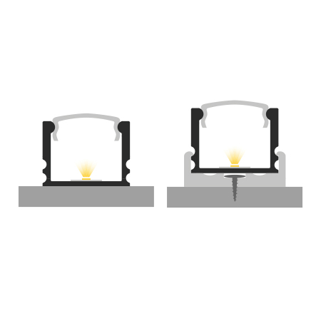 Profil Aluminiu LED argint anodizat P5-2 Dispersor opal 2M [2]