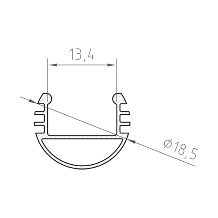 Profil Aluminiu LED alb P8-1 Dispersor opal 2M [1]