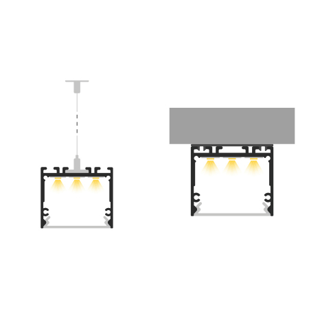 Profil Aluminiu LED alb P22-3 Dispersor opal 2M [5]