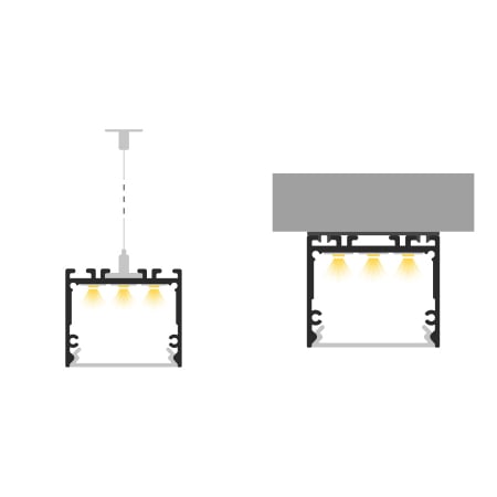 Profil Aluminiu LED argint anodizat P22-3 Dispersor opal 2M [5]