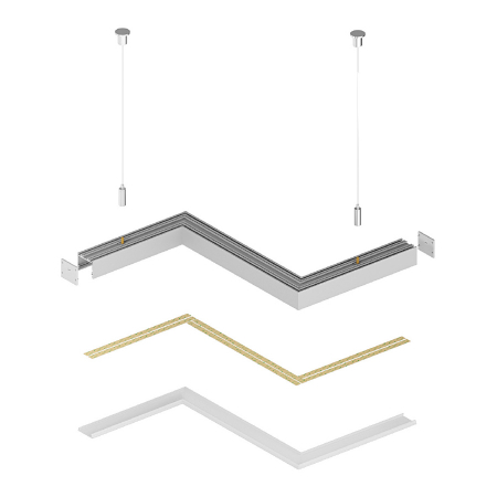 Profil Aluminiu LED argint anodizat P22-3 Dispersor opal 2M [8]