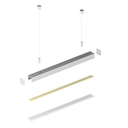 Profil Aluminiu LED negru P22-3 Dispersor opal 2M [10]