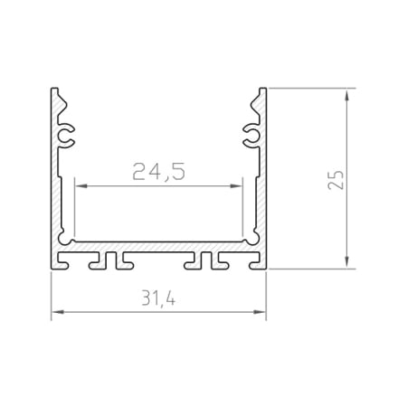 Profil Aluminiu LED negru P22-3 Dispersor opal 2M [3]