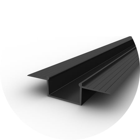 Profil led incastrat - Profil Aluminiu LED negru P14-3 Dispersor opal 2M