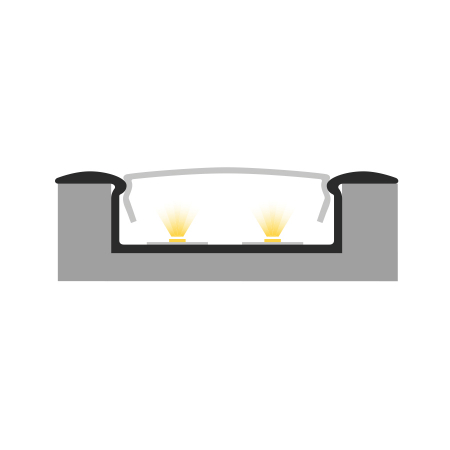 Profil Aluminiu LED argint anodizat P14-1 Dispersor opal 2M [3]