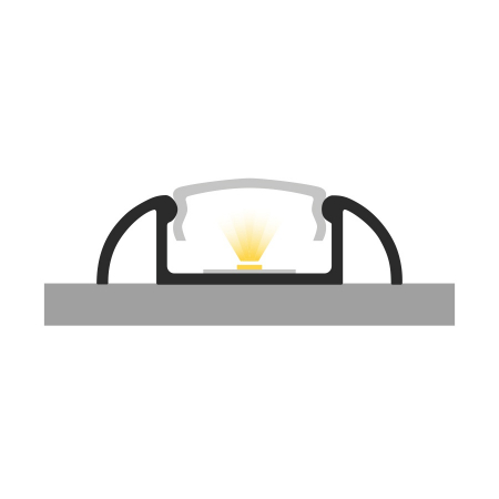 Profil Aluminiu LED negru P2-1 Dispersor opal 2M [3]
