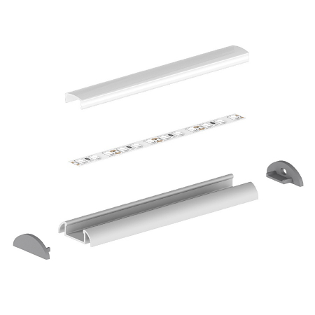 Profil Aluminiu LED negru P2-1 Dispersor opal 2M [4]