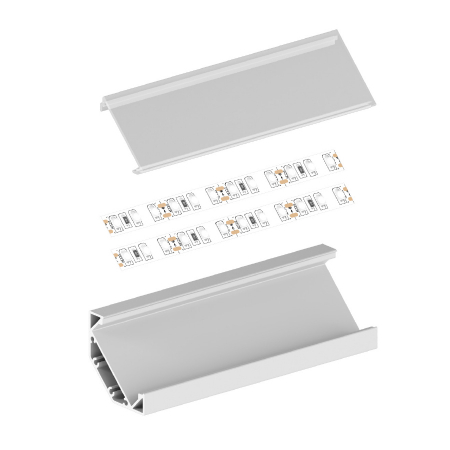 Profil Aluminiu LED argint anodizat P3-3 Dispersor opal 2M [3]