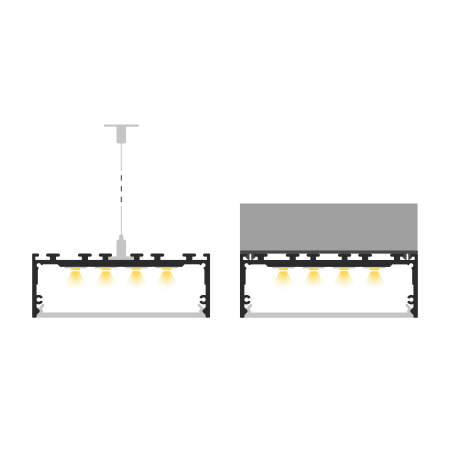 Profil Aluminiu LED 2M negru P27-3 [2]