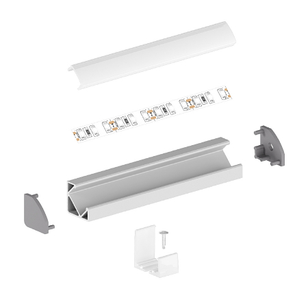 Profil Aluminiu LED negru P3-1 Dispersor opal 2M [4]