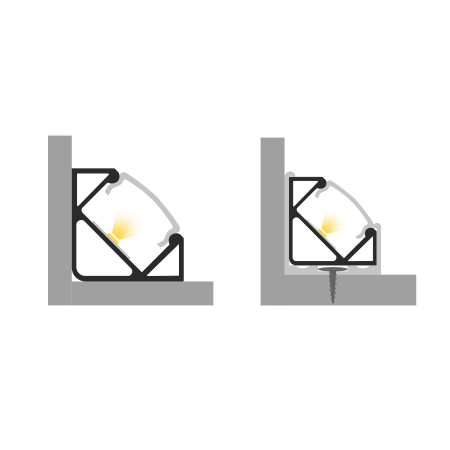 Profil Aluminiu LED negru P3-1 Dispersor opal 2M [3]