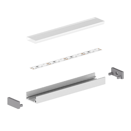 Profil Aluminiu LED argint anodizat P11-1 Dispersor opal 2M [4]