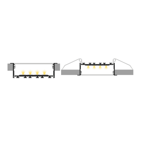 Profil Aluminiu LED 2M negru P27-1 [2]