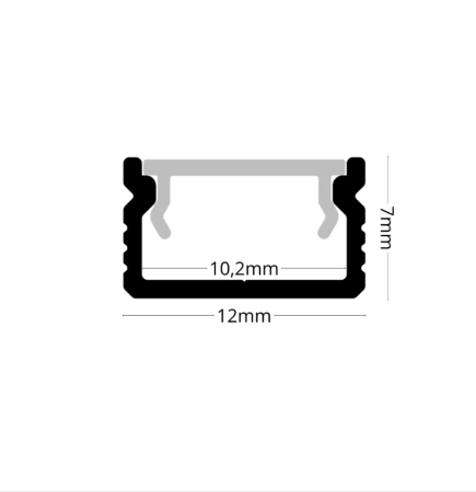 Profil LED aluminiu LP131W Alb, aplicat, 12×7 mm, + Dispersor Opal 2M [5]