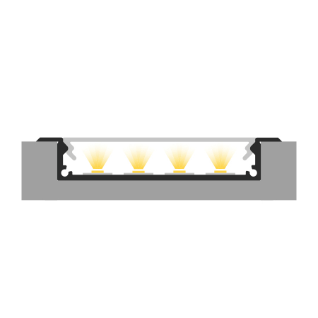 Profil Aluminiu LED negru P21-1 Dispersor opal 2M [1]