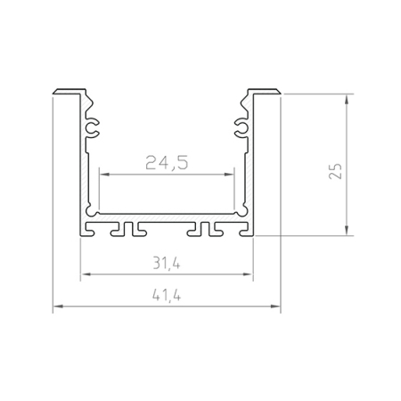 Profil Aluminiu LED argint anodizat P22-1 Dispersor opal 2M [2]
