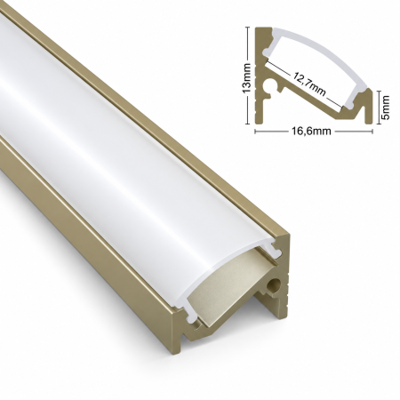 Profil Banda LED - Profil LED champagne de colț LP206CH din aluminiu – 2 m