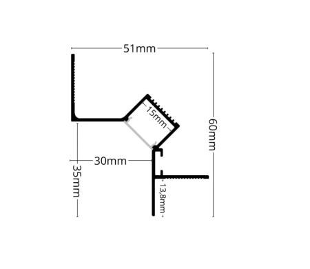 Profil LED de 2m WALL-GLOW 45 Dispersor Opal 2M [1]