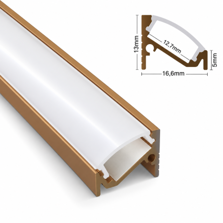 Profil Banda LED - Profil LED bronze de colț LP206BR din aluminiu – 2 m