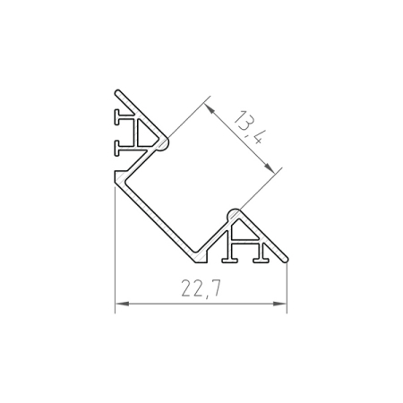 Profil Aluminiu LED argint anodizat P7-1 Dispersor opal 2M [2]