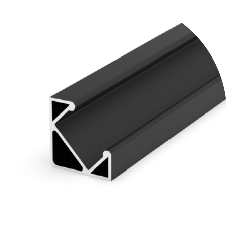 Profil Aluminiu LED negru P3-1 Dispersor opal 2M [1]