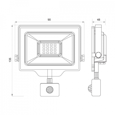 Proiector LED cu senzor SHIFT LED ∙ 10W ∙ negru ∙ 6400K [1]