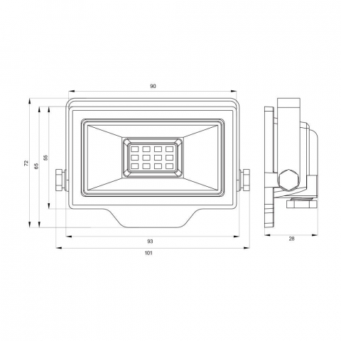 Proiector LED RICH LED ∙ 10W ∙ negru ∙ 6400K [1]