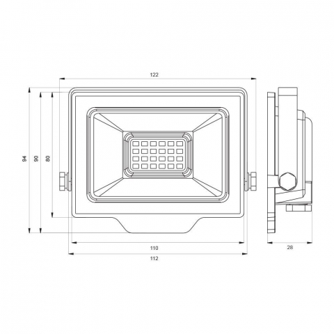 Proiector LED RICH LED ∙ 20W ∙ negru ∙ 6400K [1]