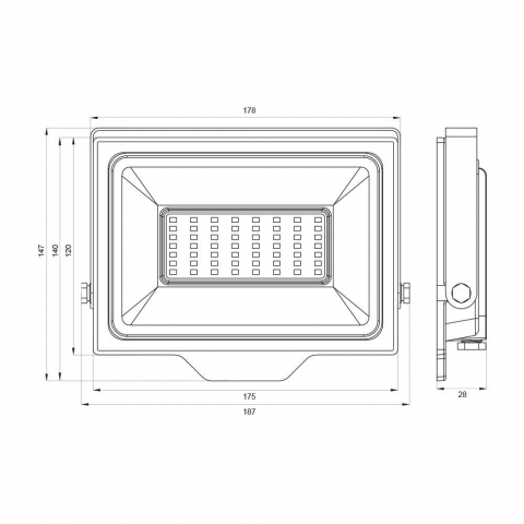 Proiector LED RICH LED ∙ 50W ∙ Negru ∙ 6400K [1]