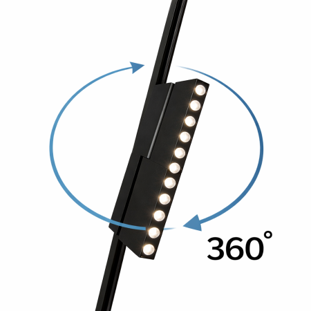 Proiector liniar pliabil Magnetic Negru 24V DC 12W 4000K 684LM 24° RA90 L232MM [4]