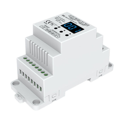 Controler Banda LED - Receptor LED SPI (DMX512) - RGB - pentru benzi digitale LED - 8A 5-24V DC - pentru șină DIN - DS(W)