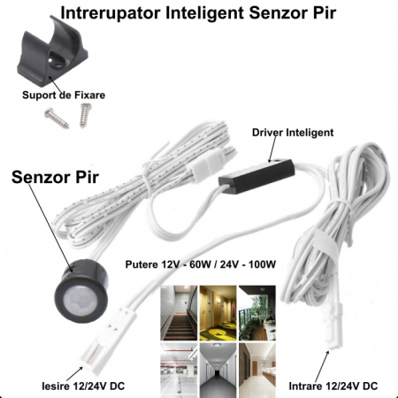 Senzor Pir Mini 12-24V cu Fire, MK-0003 [5]