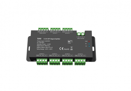 Controler Banda LED - Splitter de semnal digital SPI - 5-24V DC - 1 canal până la 6 canale - SA6