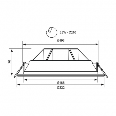 SPOT LED încorporat cu LED rezistent la apa ∙ 25W ∙ Alb ∙ 4000K [1]
