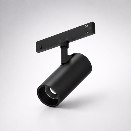 Corpuri de Iluminat pe Sina LED - Spot Led Magnetic Negru 24V DC 12W 4000K 645LM 24° RA90 Ø43*L110