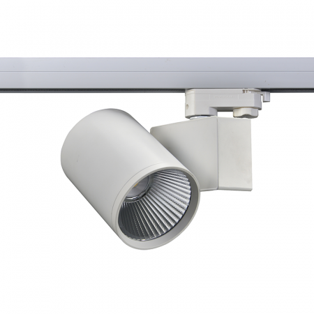 Proiector LED magazin - Spot LED pentru sina, alb , 40W, 4000K, 3 faze, 38°, 4400LM, 230V AC, Ra80, 5 ani