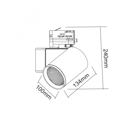 Spot LED pentru sina, negru , 40W, 4000K, 3 faze, 38°, 4400LM, 230V AC, Ra80, 5 ani [1]