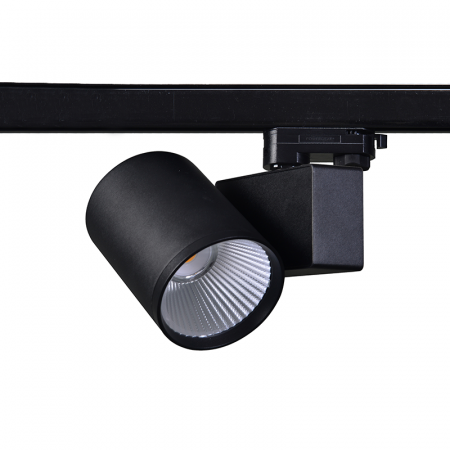 Proiector LED magazin - Spot LED pentru sina, negru , 40W, 4000K, 3 faze, 38°, 4400LM, 230V AC, Ra80, 5 ani